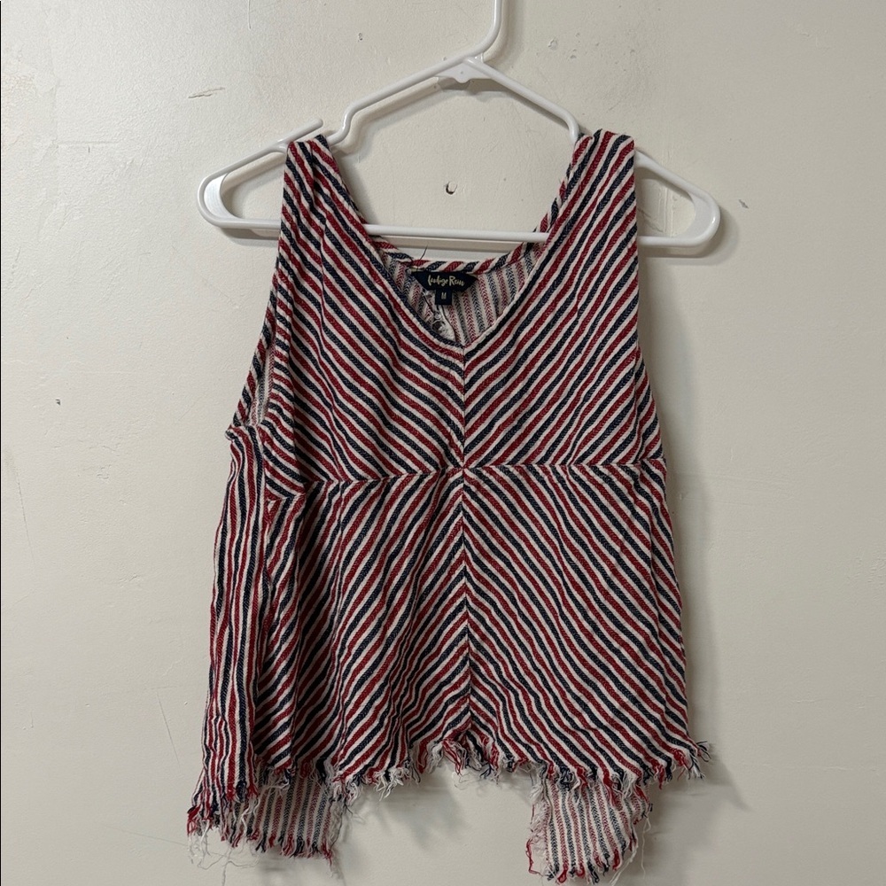 Indigo Rein Red Asymmetrical Sleeveless Tank Top